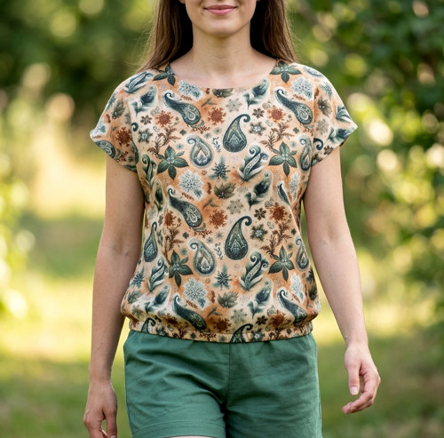 Mušelínová halenka s ornamenty