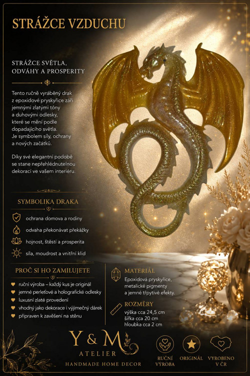 Drak Strážce domova - - fantasy nástěnná dekorace