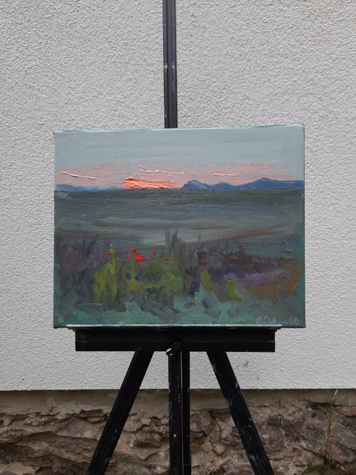Olejobraz "První paprsky" - 30x25 cm