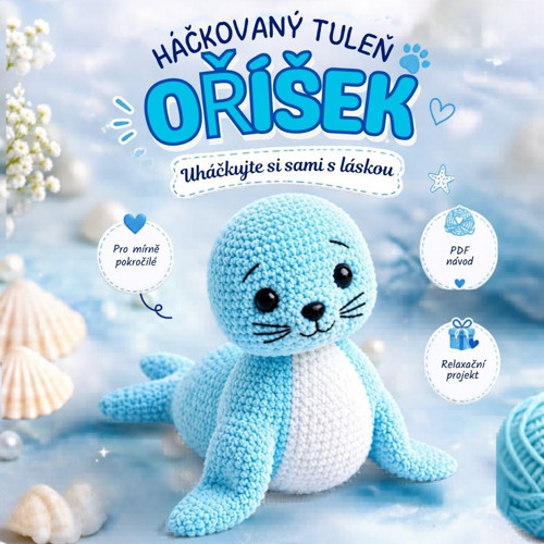 PDF návod – Háčkovaný tuleň Oříšek