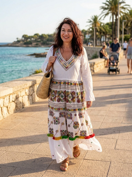 Šaty boho velkolepě vyšívané — foto 1