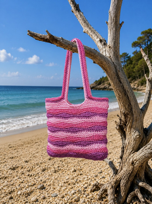 Háčkovaná tote bag plážová taška
