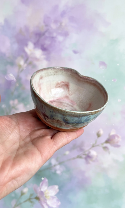 Kameninová mistička srdce Peony – 9 cm