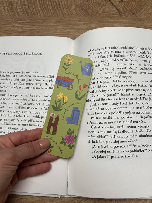 Záložka do knihy –zahradní ilustrace