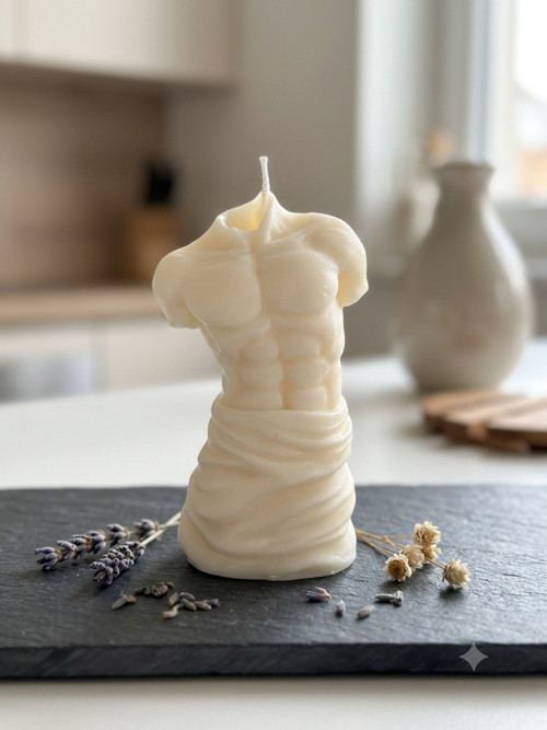 Sójová svíčka Mužské torzo Antický design