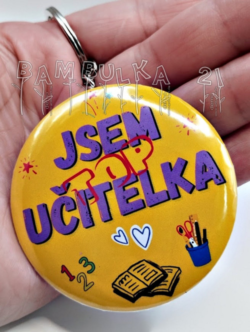 Přívěsek placka - Jsem TOP učitelka (žlutá)