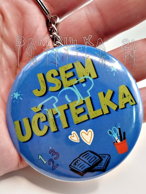 Přívěsek placka - Jsem TOP učitelka (modrá)