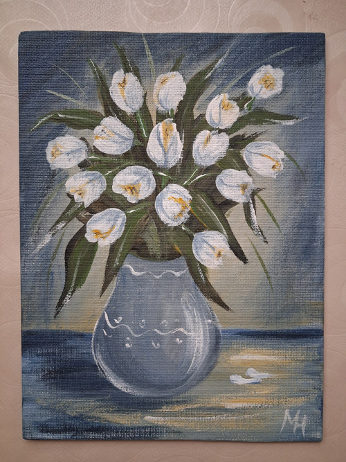 Obrázek - bílé tulipány