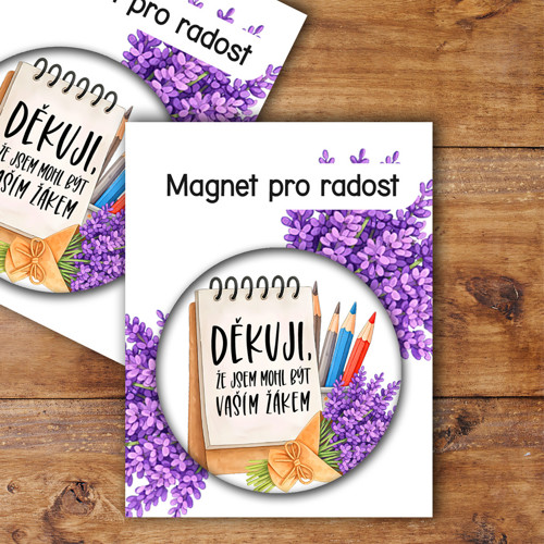 Magnet děkovný pro paní učitelku 1ks