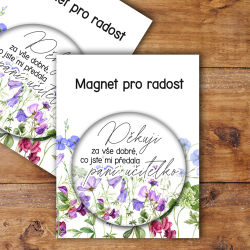 Magnet děkovný pro paní učitelku 1ks