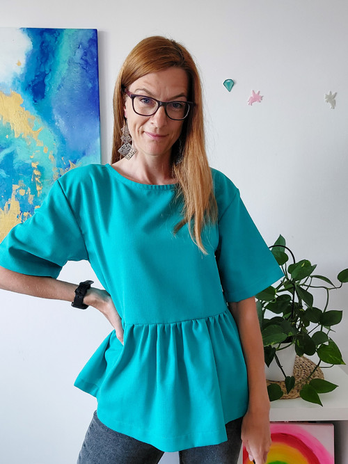 Amálie | Oversized peplum halenka 34/36 (XS/S)
