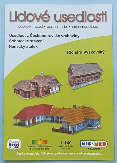 Lidové usedlosti – papírová vystřihovánka