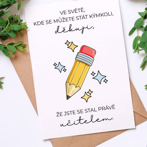 Dárek pro učitele PŘÁNÍ S TUŽKOU - pdf k tisku