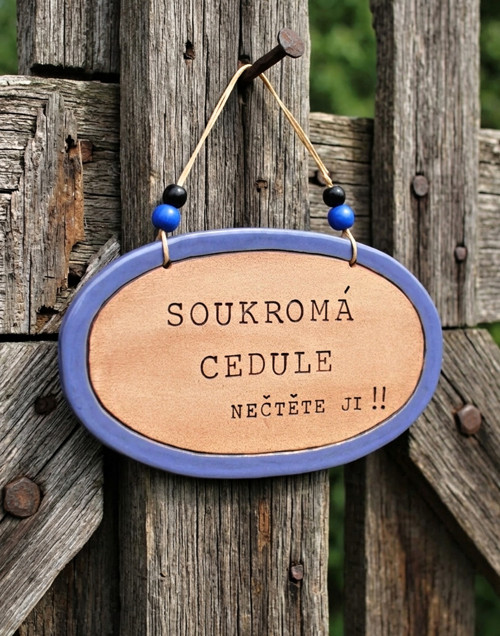 ..239 Keramická cedulka s vtipným textem