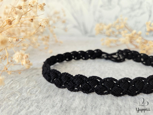 Úzký černý krajkový choker #1