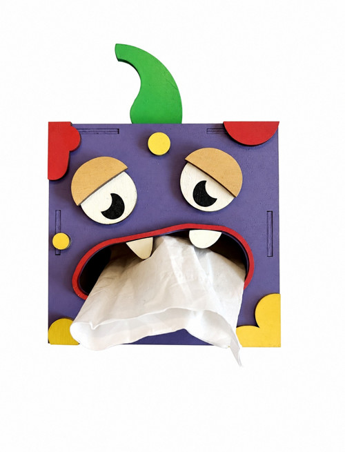 Dřevěný box na kapesníky Monster - svítící