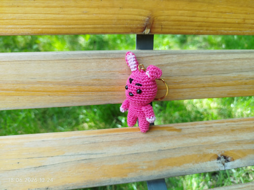 Handmade Amigurumi Bunny Rabbit Keychain 3,2"