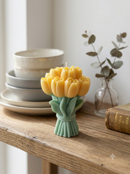 Sójová svíčka kytice tulipánů — foto 1