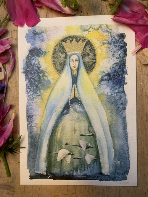 Madonka s labutěmi A4