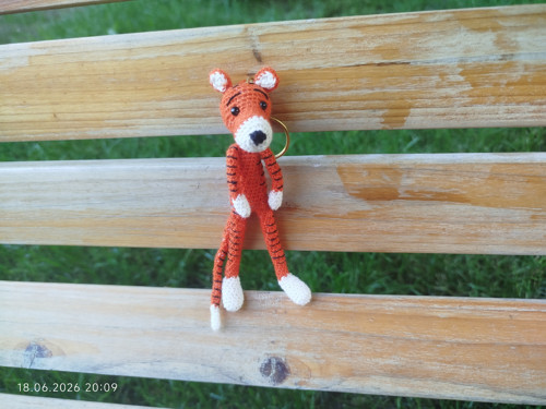HANDMADE Amigurumi Tiger Keychain Crochet Cotton 5