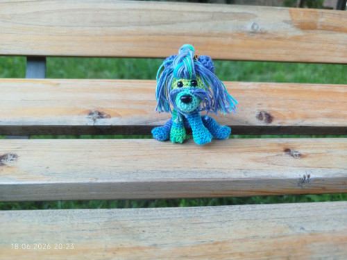 Handmade Amigurumi Yorkie Dog Puppy Keychain 2,4"