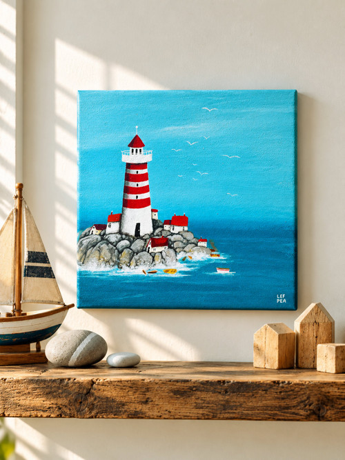 Originální obraz: Majáček - 20x20cm