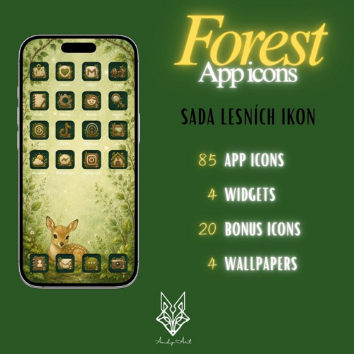 Forest app icons- Lesní mobilní ikony