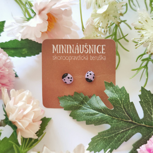 Fialová skoroopravdická beruška | minináušnice