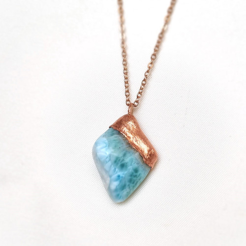 Larimar vzácný minerál, autorský šperk s larimarem