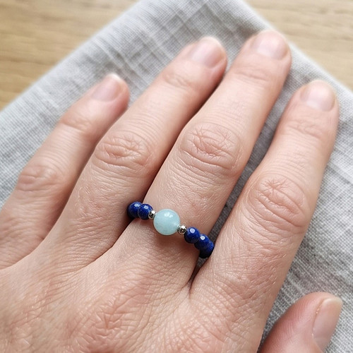 Prstýnky z minerálů / lapis lazuli + larimar