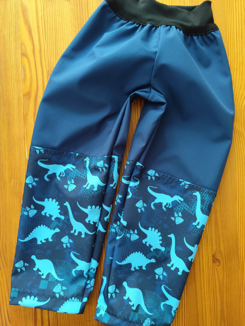 Letní softshellové kalhoty 104 - dinosauři