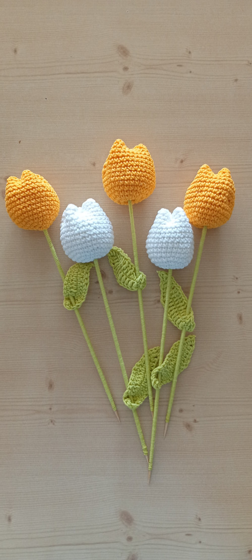 Háčkované tulipány 5ks