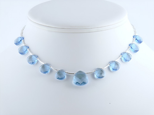 Náhrdelník s krystaly Swarovski - barva Aquamarine