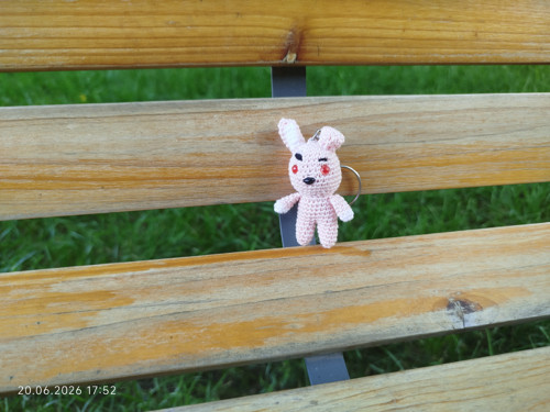 Handmade Amigurumi Rabbit Bunny Keychain 3.2"