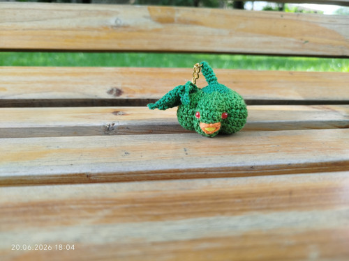 Handmade Amigurumi Pumpkin Keychain 2"