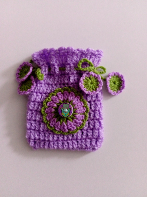 Háčkovaný pytlíček 10 x 8 cm — foto 1