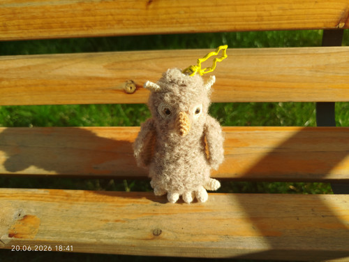 Handmade Amigurumi Owl Bird Keychain 4"