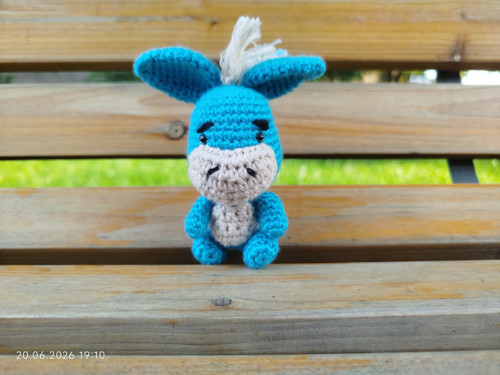 Handmade Amigurumi Donkey Keychain 4,5"