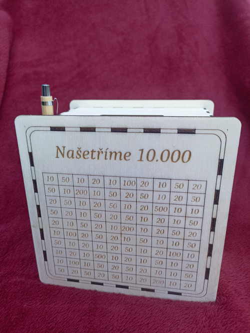 Škrtací pokladnička "Našetříme 10.000"