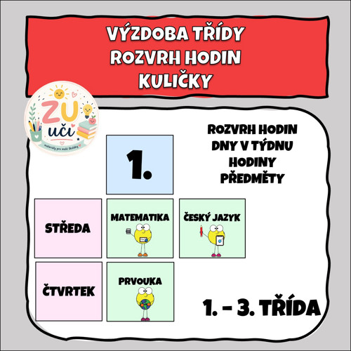 Výzdoba třídy - Rozvrh hodin - Kuličky