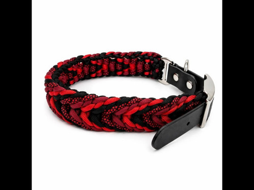 Obojek pro psa - paracord s Biothane - RUDÁ BOUŘE