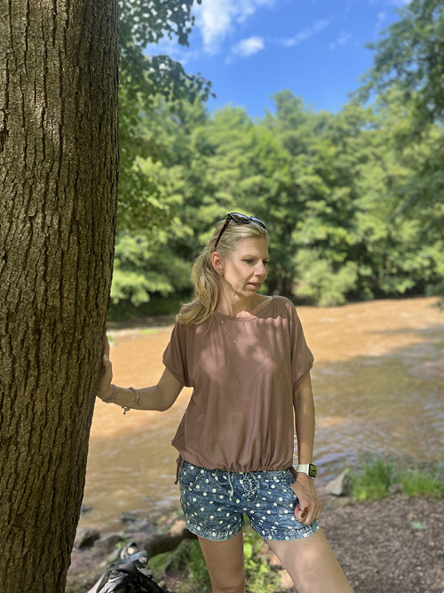 Pudrové triko/halenka
