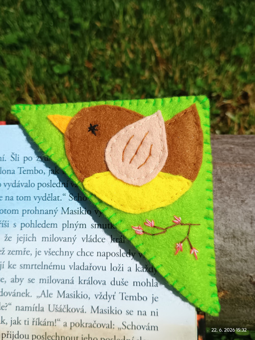 Záložka rohová ptáček 2