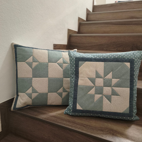 Povlak na polštář patchwork mentolový sada 2 ks