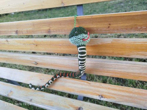 Handmade Amigurumi Snake Keychain 16"