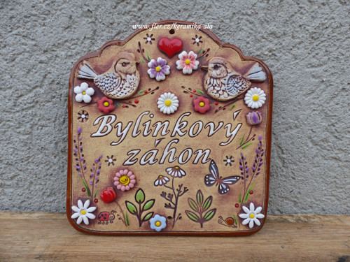 Keramická cedulka ,,Bylinkový záhon" /NA OBJEDNÁNÍ