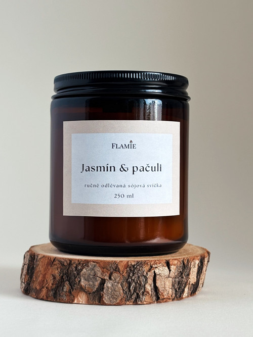 Sójová svíčka Jasmín & Pačuli 250 ml