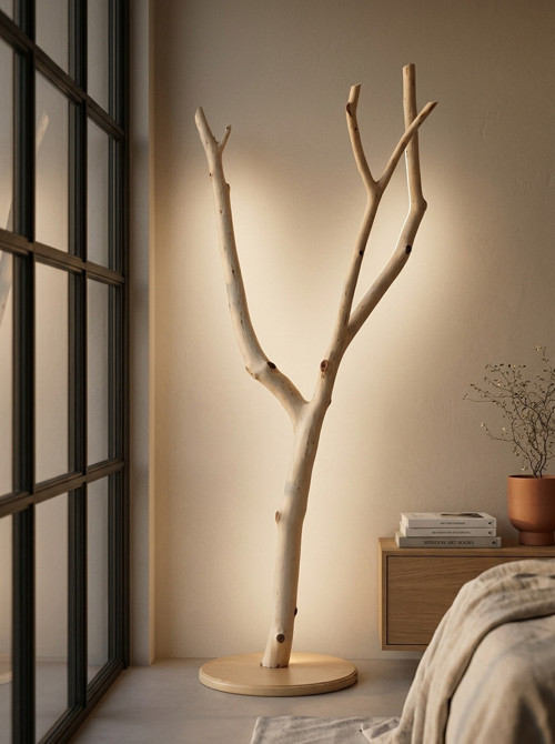 Březová LED designová přírodní lampa