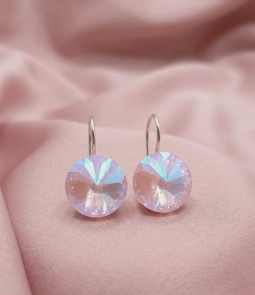 Třpytivé růžovofialové náušnice