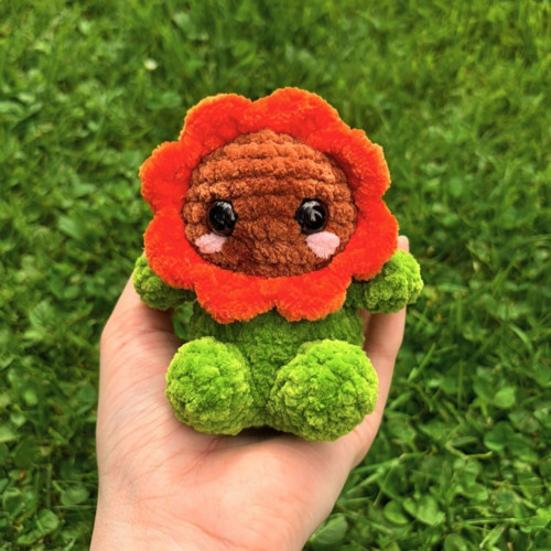Háčkovaný plyšák slunečnice / Amigurumi deskpal